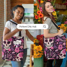 Gotham Coola Sugar Skullblommor Modern Elegant Tygkasse
