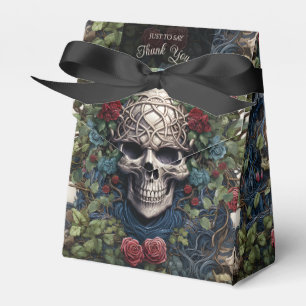 Gotham Cream och Red Döskallar Ro Biker Bröllop Presentaskar