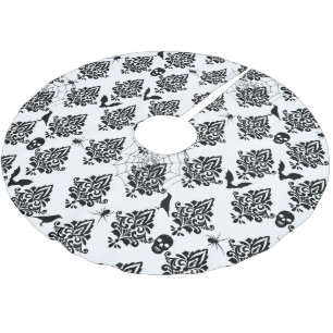 Gotham Damask Pattern Spiders Döskallar Fladdermus Julgransmatta Borstad Polyester