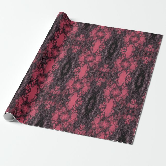 Gotham Damask Rosa Snöre Mönster Craft Presentpapper (Utrullad)