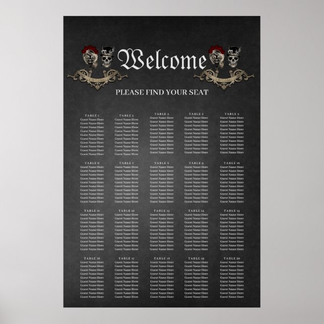 Gotham design med döskallar för coola poster (Framsidan)