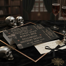 Gotham Döskallars Mörk Halloween Födelsedagsfest B Inbjudningar