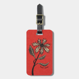 Gotham Flower Retro-Vintagen Bläck Red and Black Bagagebricka