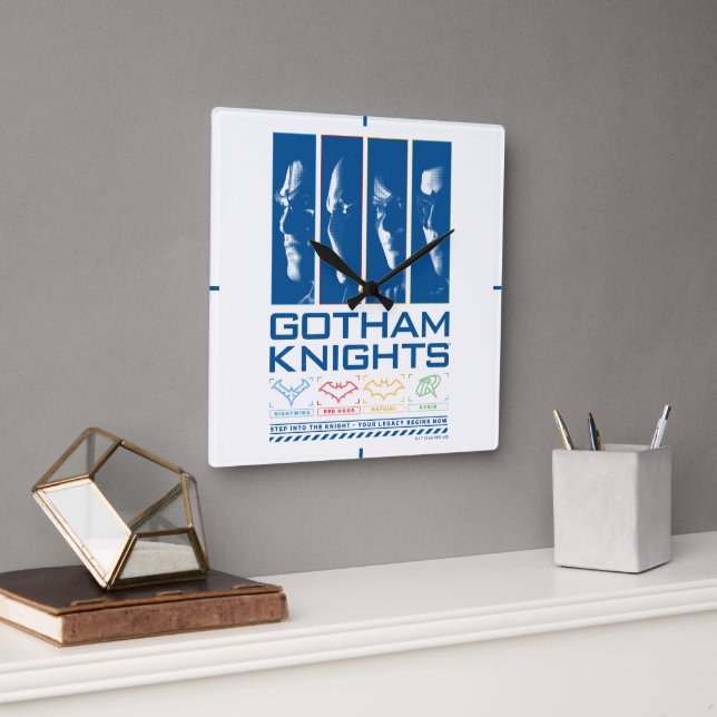 Gotham Knight Ansikte Panels Fyrkantig Klocka (Kontor)