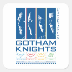 Gotham Knight Ansikte Panels Fyrkantigt Klistermärke