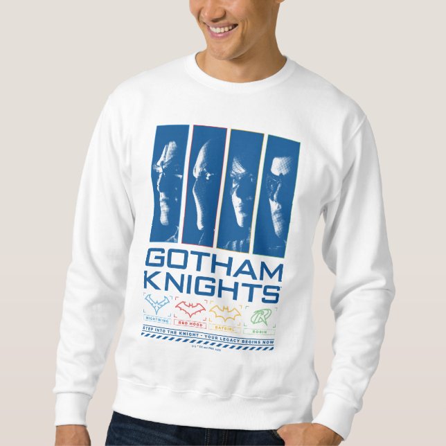 Gotham Knight Ansikte Panels Lång Ärmad Tröja (Framsida)