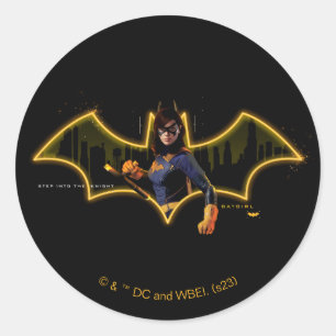Gotham Knight Batgirl i Logotyp Runt Klistermärke