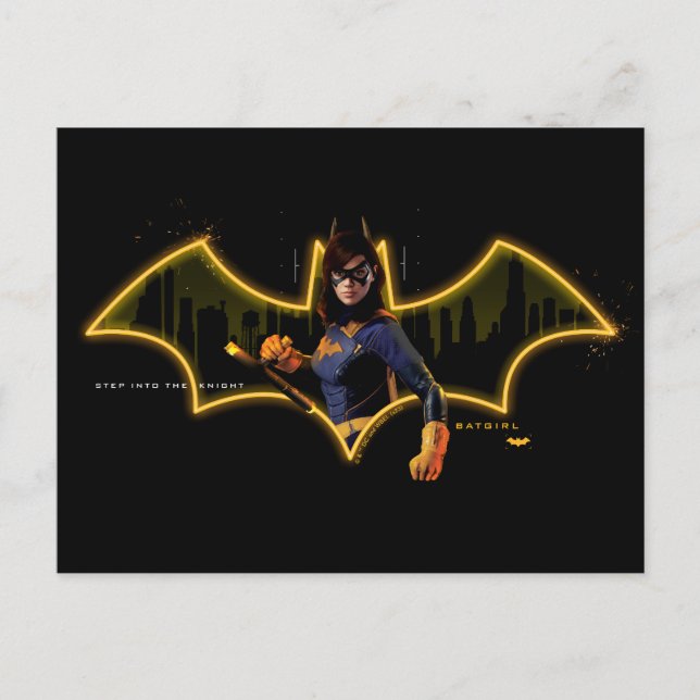 Gotham Knight Batgirl i Logotyp Vykort (Framsida)