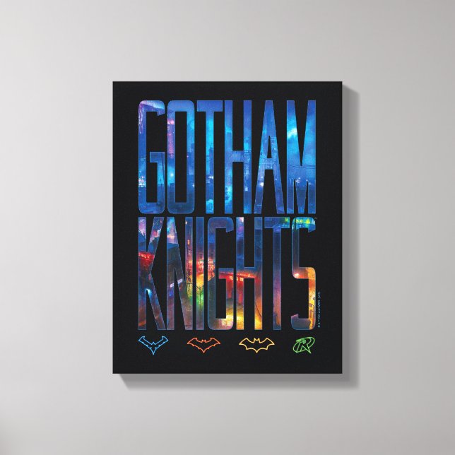 Gotham Knight City Lettering Canvastryck (Framsida)