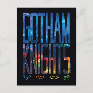 Gotham Knight City Lettering Vykort