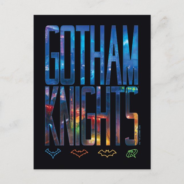Gotham Knight City Lettering Vykort (Framsida)