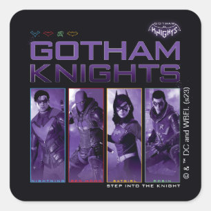 Gotham Knight Hero Panels Fyrkantigt Klistermärke
