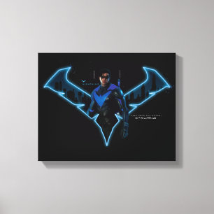 Gotham Knight Nightwing i Logotyp Canvastryck
