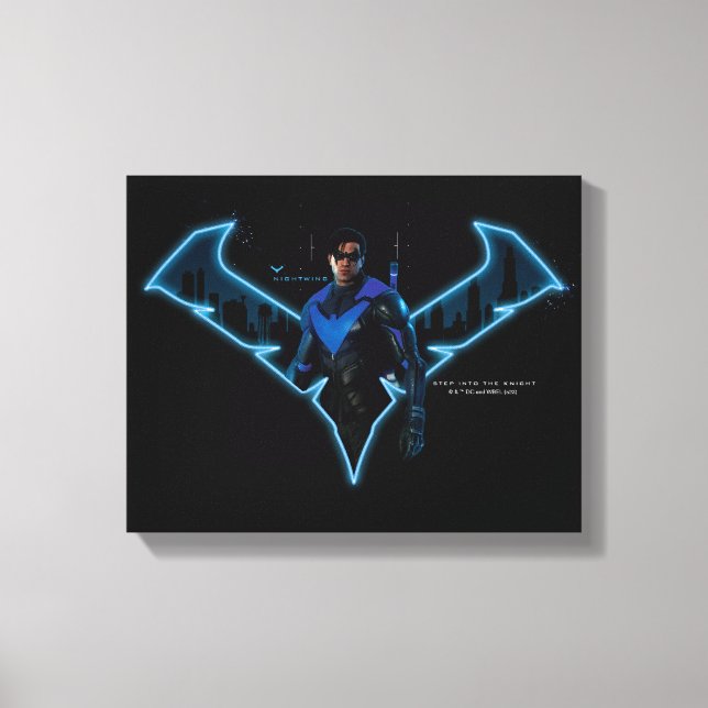 Gotham Knight Nightwing i Logotyp Canvastryck (Framsida)