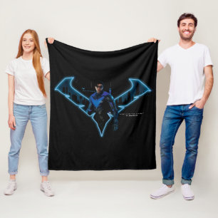 Gotham Knight Nightwing i Logotyp Fleecefilt