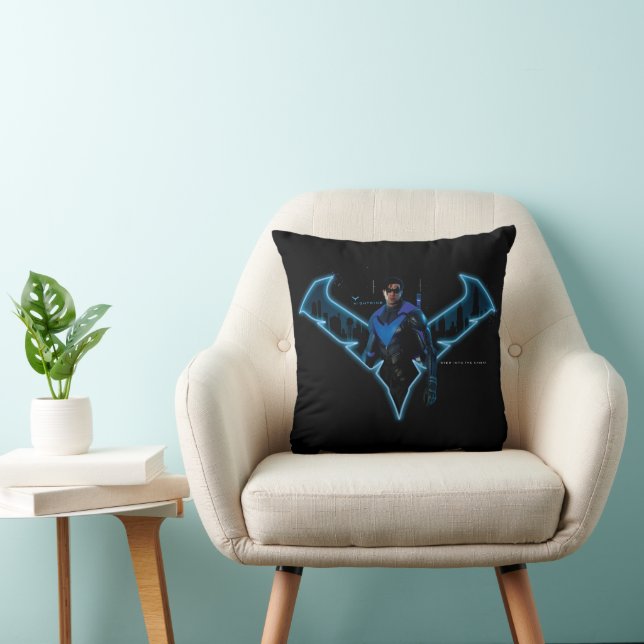 Gotham Knight Nightwing i Logotyp Kudde (Stol)