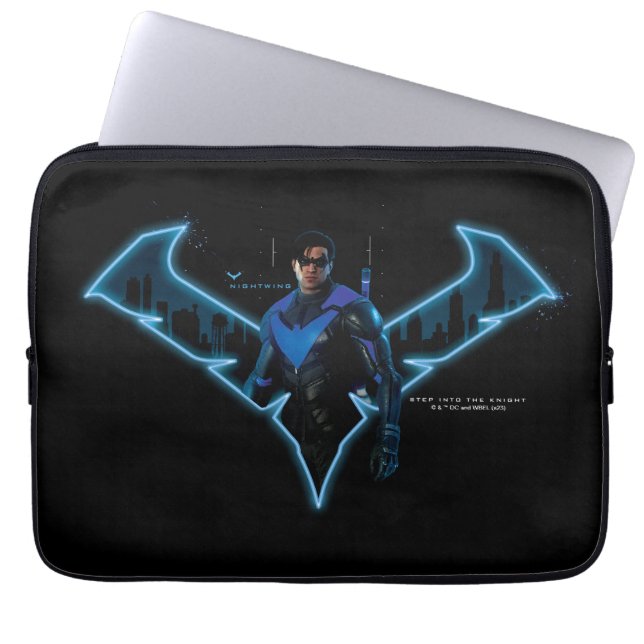 Gotham Knight Nightwing i Logotyp Laptop Fodral (Framsidan)