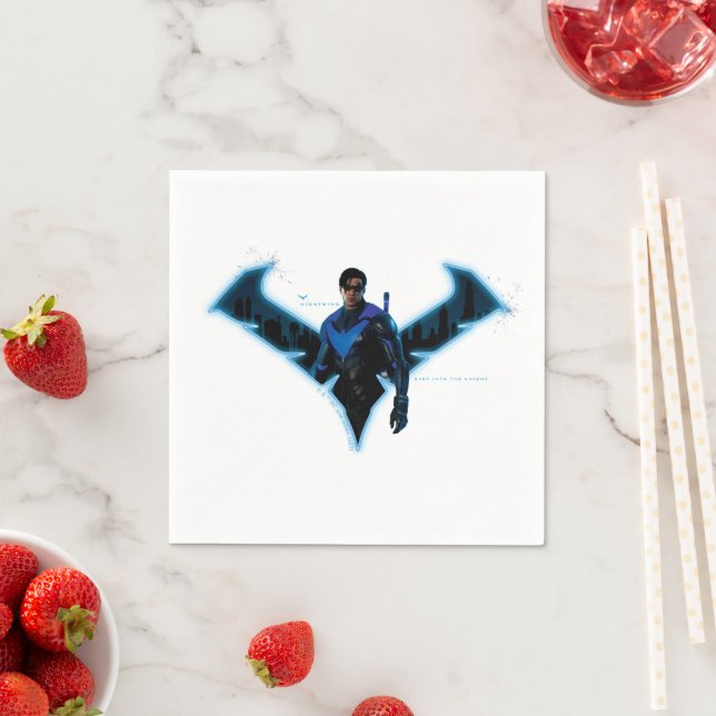 Gotham Knight Nightwing i Logotyp Pappersservett (Insitu)