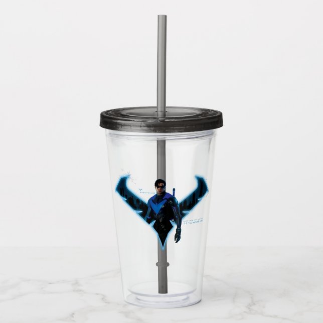 Gotham Knight Nightwing i Logotyp Take Away Mugg (Framsida)