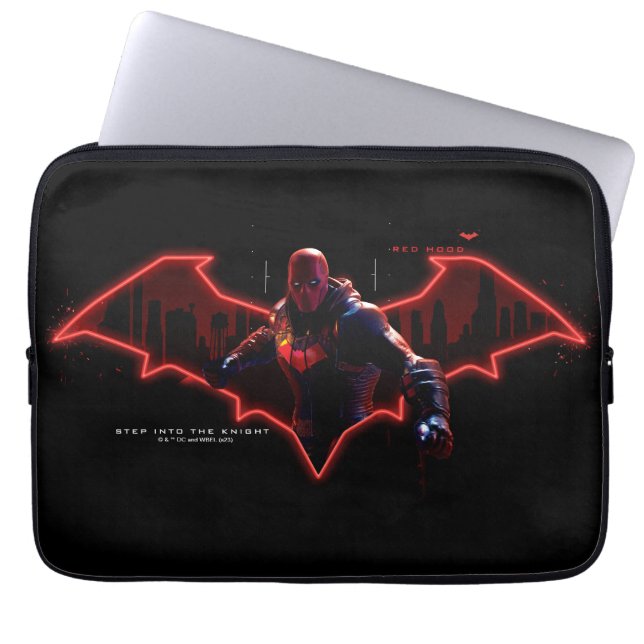 Gotham Knight Red Huva i Logotyp Laptop Fodral (Framsidan)