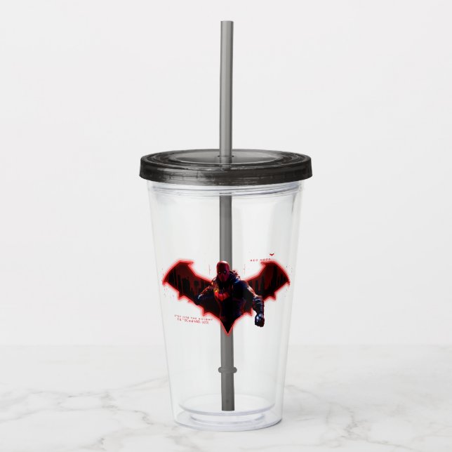 Gotham Knight Red Huva i Logotyp Take Away Mugg (Framsida)