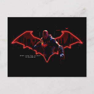 Gotham Knight Red Huva i Logotyp Vykort