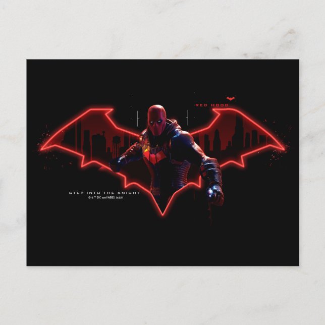 Gotham Knight Red Huva i Logotyp Vykort (Framsida)