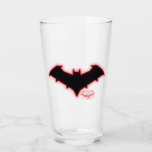 Gotham Knight Red Huva Logotyp Glaskopp