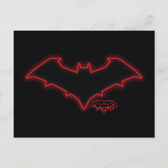 Gotham Knight Red Huva Logotyp Vykort (Framsida)