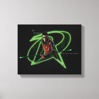 Gotham Knight Robin i Logotyp Canvastryck