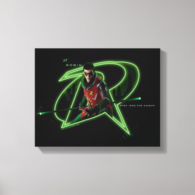 Gotham Knight Robin i Logotyp Canvastryck (Framsida)