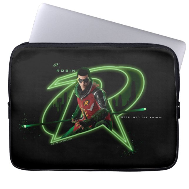 Gotham Knight Robin i Logotyp Laptop Fodral (Framsidan)