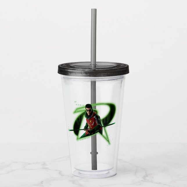 Gotham Knight Robin i Logotyp Take Away Mugg (Framsida)