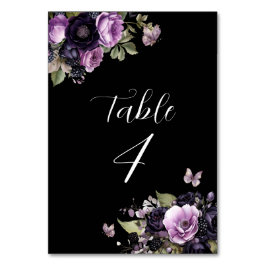 Gotham Lila & Black Moody Blommigtar Quinceañera Bordsnummer