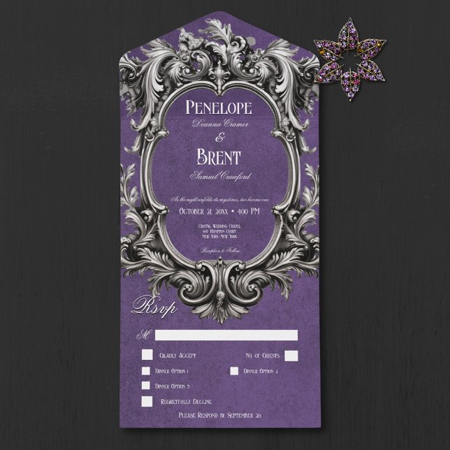 Gotham Lila Moody Victorian Ram Middag (Gothic Purple Moody Victorian Frame Dinner)