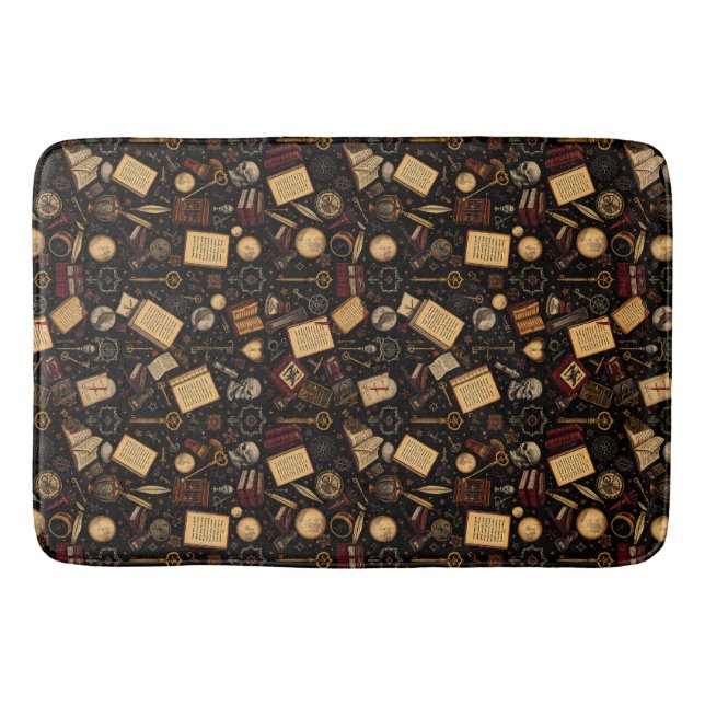 Gotham Mörk Akademia Bath Mat - Mysterious & Refin Badrumsmatta (Framsidan)