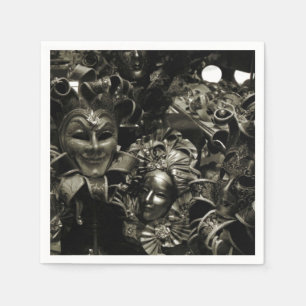 Gotham Mörk Masqueramasker Black and White Pappersservett