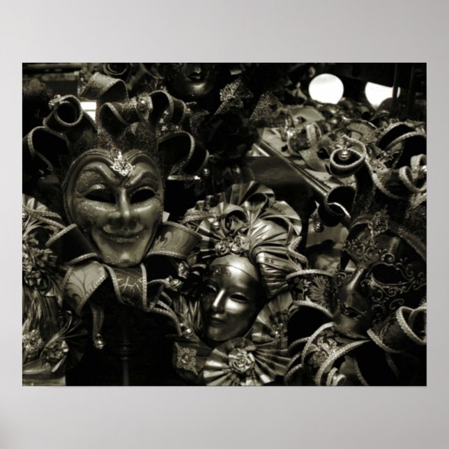 Gotham Mörk Masqueramasker Black Poster (Framsidan)