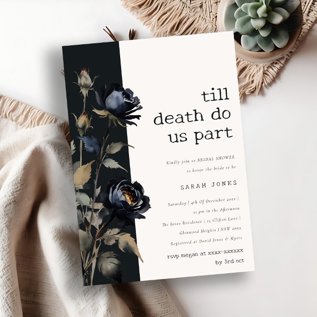 Gotham Mörk Watercolor Black Ro Möhippa Inbjudningar (Skapare uppladdad)