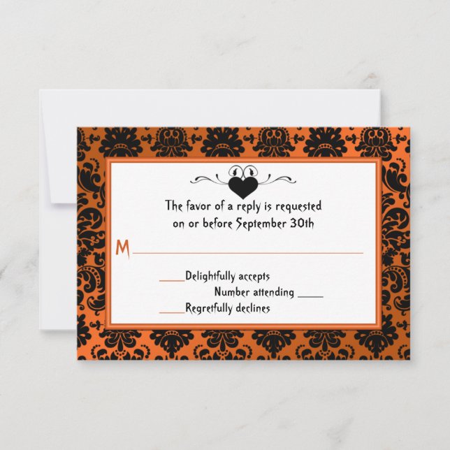 Gotham Orange och Black Damask OSA kort (Framsida)