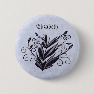 Gotham Plant Art - Black and Lila Blommigt Namn Knapp