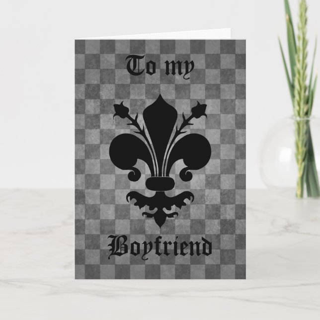 Gotham punk fleur de lis lustig pojkvän födelsedag kort (Framsida)
