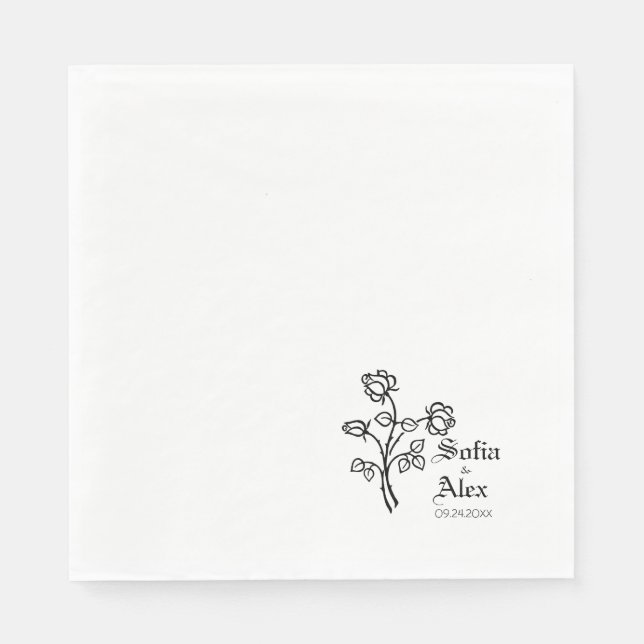 Gotham ro Black bröllop Pappersservett (Framsidan)