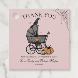 Gotham Rosa Baby Carriage Baby Shower Tack Gåvor Etiketter
