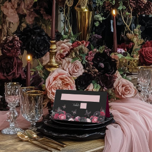 Gotham Rosa Red & Black Moody Quinceañera Placeringskort