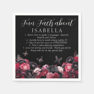 Gotham Rosa Red & Black Moody Quinceañera Roligt F Pappersservett