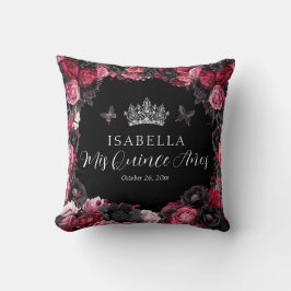Gotham Rosa Red & Black Quinceañera Dekorativ kudd Kudde