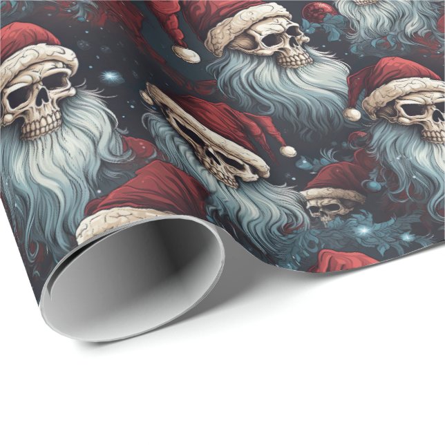 Gotham Santa Döskallars Black Blue Red jul Presentpapper (Rullad Hörn)