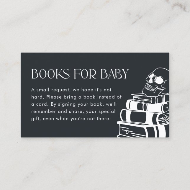Gotham Skeleton Baby Shower Bokar för Baby Card Visitkort (Framsida)