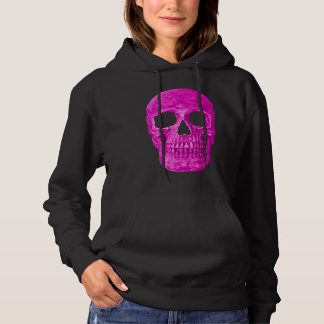 Gotham Skull-Coola Neon Shock rosa Creepy Popart T Shirt (Framsida)